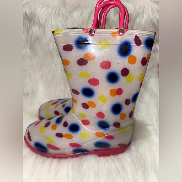 Colorful Polka Dot Rain Boots - Picture 2 of 7